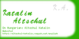 katalin altschul business card